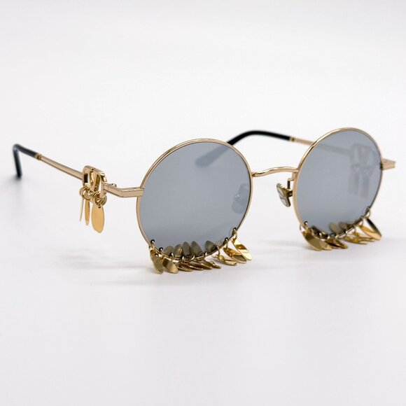 NEW VALENTINO SUNGLASSES VLS-174A LIMITED EDITION GOLD/SILVER WOMEN EYEWEAR main image 6